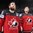 COLOGNE, ALLEMAGNE - 20 MAI: Le # 90  canadien Ryan O'Reilly, Chad Johnson # 30 et ses coéquipiers pendant l'hymne national après une victoire 4-2 sur la Russie, synonyme de demi-finale au Championnat du Monde de Hockey sur Glace 2017 de l'IIHF. (Photo : André Ringuette / HHOF-IIHF Images)
